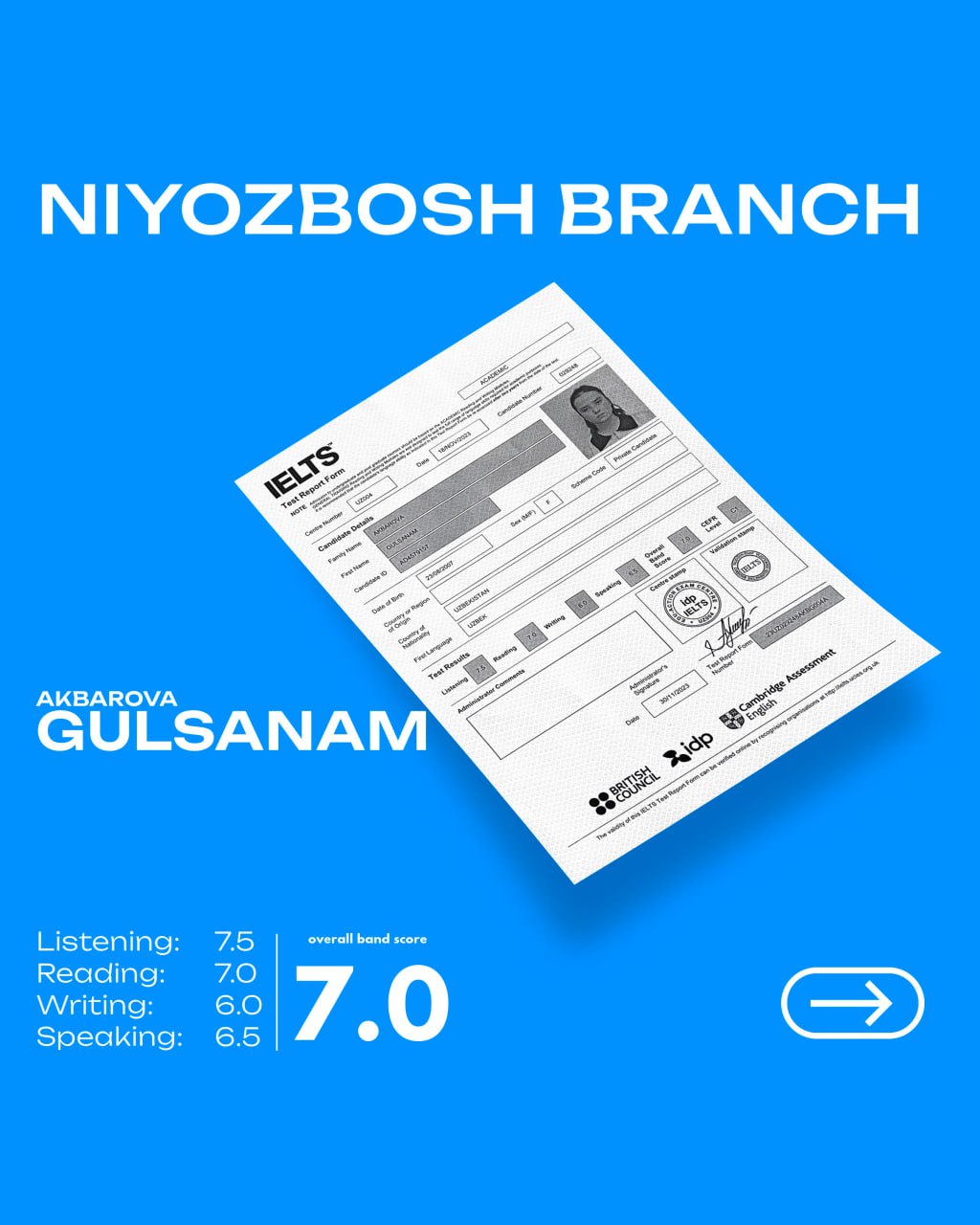 IELTS natija